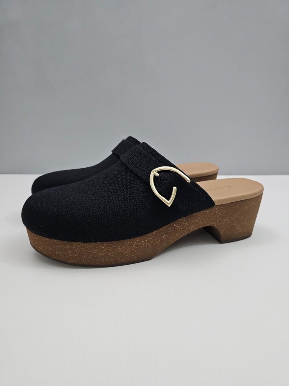 Rothy's The Classic Clog Platform Mule Womens 11 Black Knit Slip On Comfort NEW